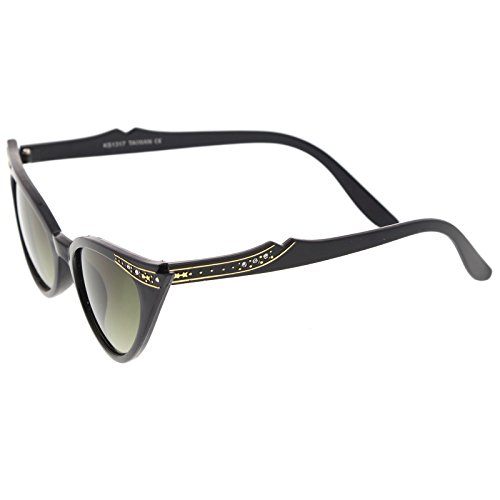 zeroUV 50s Vintage Cat Eye Sunglasses for Women UV400 Embellished with Rhinestones, Pinup Girl & Rockabilly Accessories 50mm4