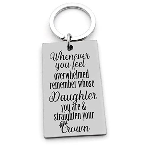 Daughter Gift From Mom Dad Inspirational Whenever You Feel Overwhelmed Straighten Your Crown- Stainless Steel Engraved