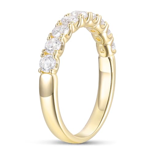 14K White Gold Moissanite Rings 2.5mm Half Eternity Bands 14K Gold Moissanite Wedding Band for Women2
