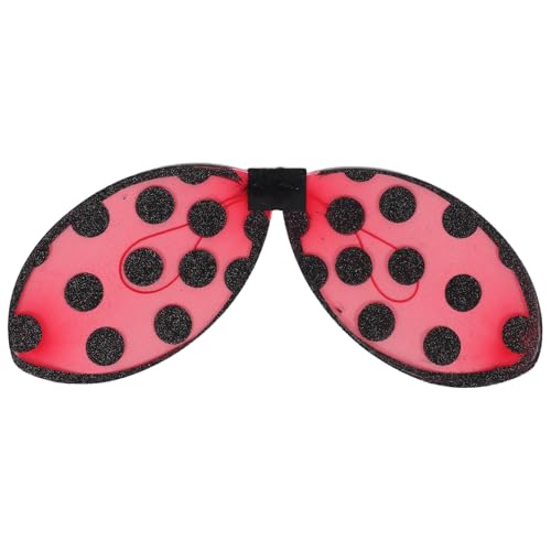 FRCOLOR Alas de Mariquita para Niñas Accesorios de Actuación Rojos Disfraz de Halloween para Fiesta de Cumpleaños Cosplay de Carnaval Atuendo de Navidad