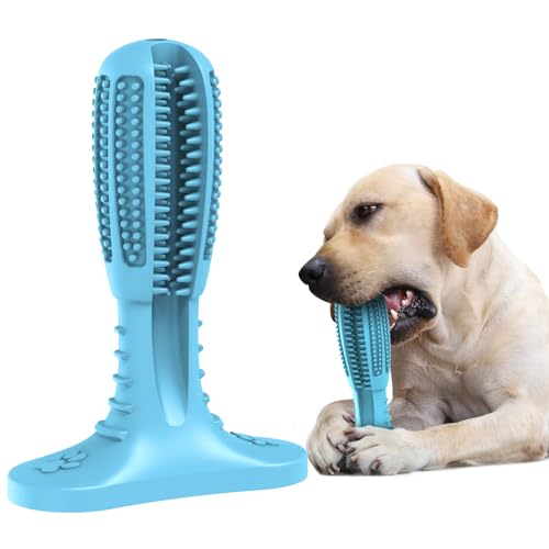 HETOO Hundespielzeug, Kauspielzeug für Hund Welpen, Zähne Reinigung Hunde Spielzeug Für Mittelgroße Hunde, Zähne Schleifstange Gummi Dog Toys (Blau)