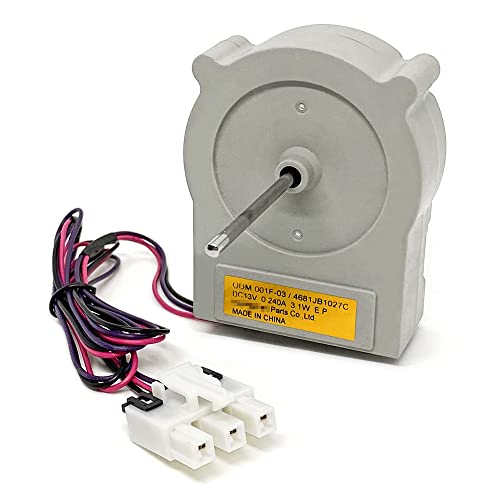 4681JB1027C Evaporator Fan Motor Replacement Parts Compatible with LG Kenmore Refrigerator Freezing Fan Motor Replaces 4681JK1004E 4681JB1027V EAU60694512 EAP3523323 PS3523323 AP4507961 DC13V 3.1W