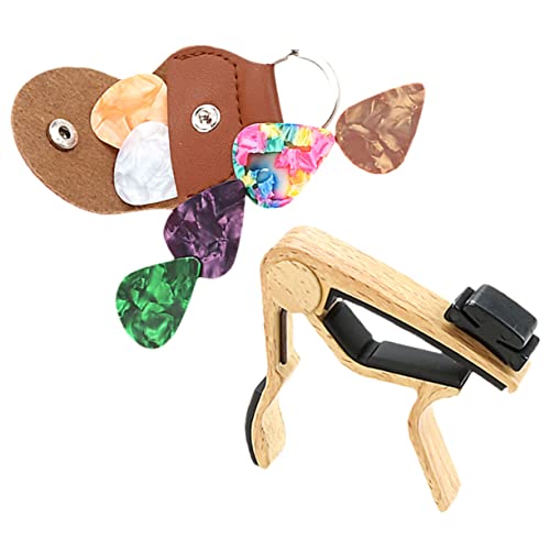 GOOHOCHY Guitar Capo 8pcs Picks Capo Sturdy Versatile Essential for Guitar Players of Levels