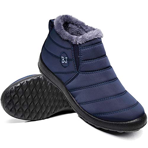 Image of Winter Snow Boots for Women Men, Lightweight Water-Resistant Boots | faux fur lining, rubber sole, warm winter wear, dog walking, errands, light snow, indoor outdoor