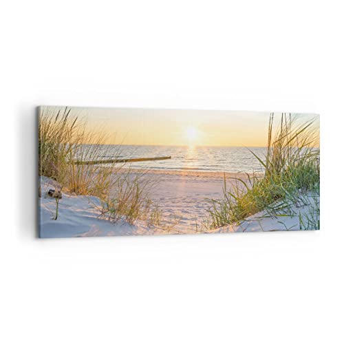 Deco Cadre Décoration Salon dune plage mer Moderne Impression sur Toile 120x50cm Image Tableau...