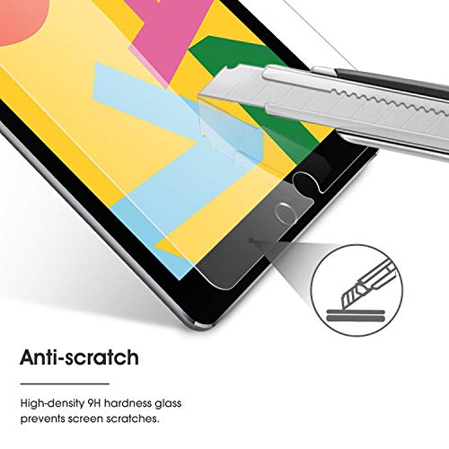 [2 Pack] OMOTON Screen Protector for iPad 7th Generation (10.2 Inch, iPad 7, 2019) / iPad Air 3 2019 / iPad Pro 10.5 - Tempered Glass/High Definition/Bubble Free