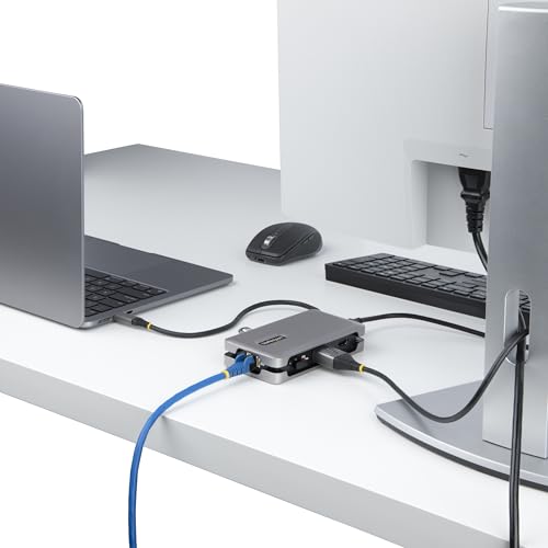 Image of StarTech.com USB-C Docking Station for MacBook Pro M1 M2 M3 M4 and Windows, 4K 60Hz HDMI or DP Video, USB 10Gbps Hub, 100W Laptop Charging, GbE, 1ft /30cm Cable