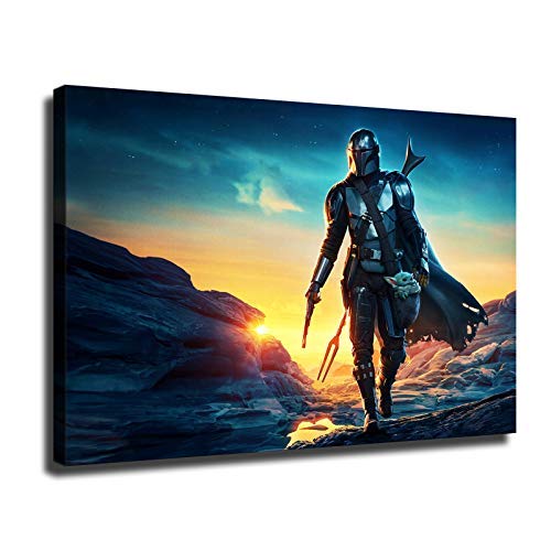 FOTRIC Star Wars Poster HD Printed Prints on Canvas for Wall Decor (16x24inch,Frame)