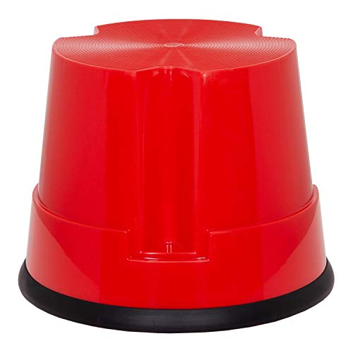 hjh OFFICE Trapkruk TIO-S kunststof olifantenvoet TÜV getest, hoogte 30 cm, tot 150 kg belastbaar, met wielen 830004 rood