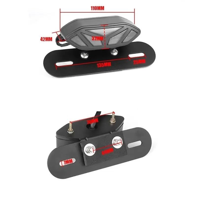 Luz de freno para motocicleta dirt bike y piloto de advertencia 3