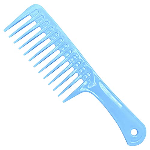 Wapodeai Handgrip Wide Tooth Comb, Premium Durable Hair Combs, Used for Curly Hair, Long Hair, Wet Hair, Combs for Women, Blue.