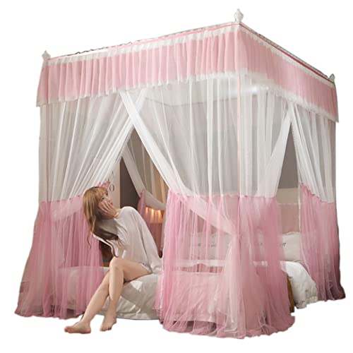 Mosquitera de malla doble capa envuelta en 360 grados rosa 2
