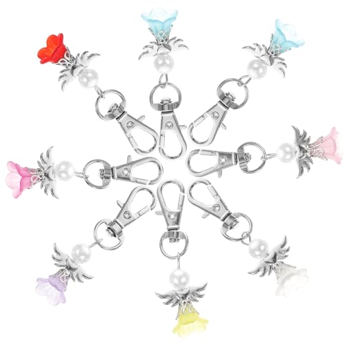 Cabilock Llaveros Colgante de Alas de Ángel Mixto 8 Piezas Dijes para Llavero Decorativos para Bodas Cumpleaños y Recuerdos Amuletos de Ángel Guarda Pequeños para Parejas y Equipaje