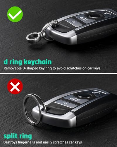 TISUR D-Rings with Screw Shackle Horseshoe U Shape Key Ring DIY Leather Craft Purse 2 pcs