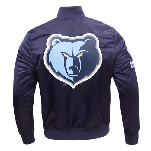 Pro Standard Mens NBA Memphis Grizzlies Classic Satin Satin Jacket Midnight Navy M - Image 2