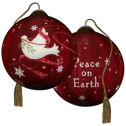 Ne’Qwa Art 7241129 Peace Julie Oldham Hand-Painted Blown Glass Ornament Cover