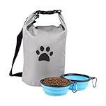 Dog Food Travel Bag,Travel Dog Food Container,Pet Travel Food Storage Container,Present As a Gift 2 Pcs Collapsible Dog Travel Bowls, Portable, Durable, Easy To Clean - Great For Camping & Day Trips