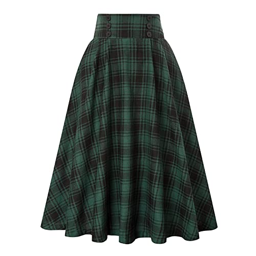 Jupe plissée casual à carreaux avec taille élastique pour sublimer votre silhouette