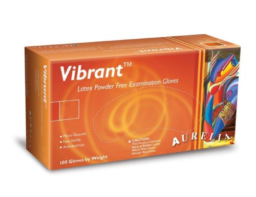 Aurelia Vibrant Latex Glove, Powder Free, 9.4