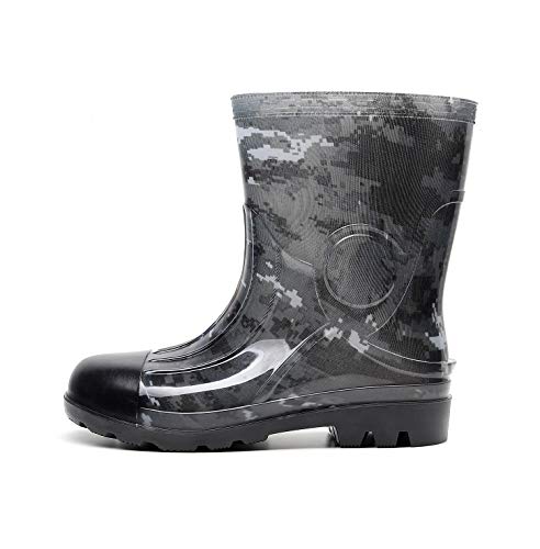 Image of Man Knee High Rubber Rainboots Camo Waterproof Rubber Boots for Garden Man Rain Footwear Size