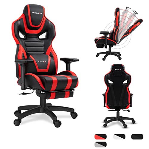huzaro Rouge Force 7.5 Gaming Chaise de Bureau avec accoudoirs réglables Design Ergonomique Coussin Lombaire en Cuir Charge maximale 150 kg, Standard Cover