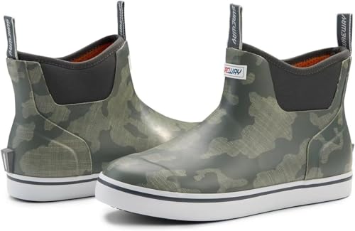 Image of SUREWAY Men's Ankle Fishing Deck Boots for Men-Waterproof,Professional Non-Slip Soles for Wet Slippery Surface,Neoprene Rubber Rain Boot /Shoes for Hunting Boating Gardening