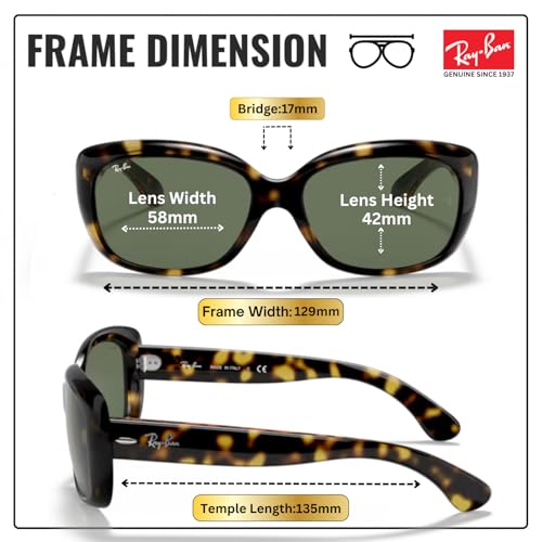 Image of Ray-Ban RB4101 JACKIE OHH Butterfly Shaped Sunglasses for Women with Official RAYBAN Eyewear Kit
