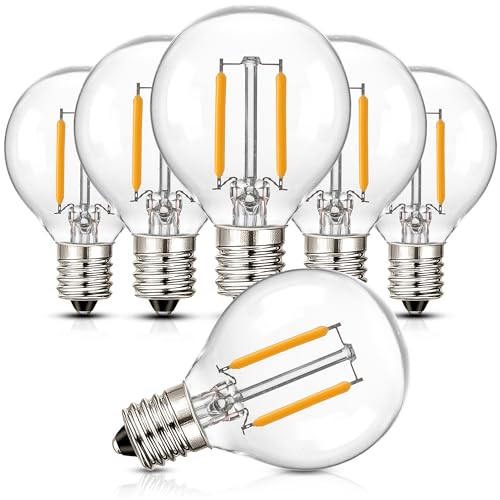 Century Light E14 LED Warmweiss Lampe, 2700K Warmweiß, 1W Ersatz für 15W Halogenlampen, 80 Lumen Ambiente-Beleuchtung oder den Nachttisch, 360° Abstrahlwinkel, Nicht Dimmbar, 230V AC, 6 Stück