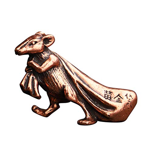 Souris en cuivre cadeau nouveauté original pour table basse et bureau