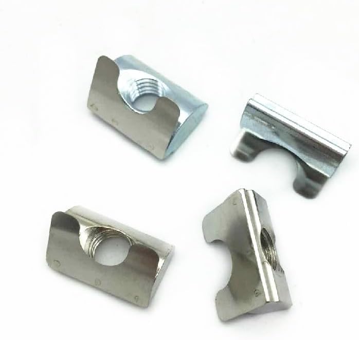 50Pcs Zinc Plate Coated M4 M5 M6 M8 Drop in Sheet Nut Spring Nut for Aluminum Profile 3030/4040/4545 series - (Size: 30s-40S M5 50pcs)