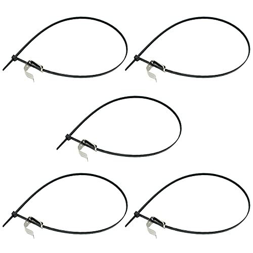 F.D Supply CO. Fire Extinguisher Replacement Hose Clip and Strap with Instruction Decal - Fits Amerex, Ansul, Badger, General, Kidde, First Alert – Fits Fire Extinguishers Up to 20 Lbs (5)