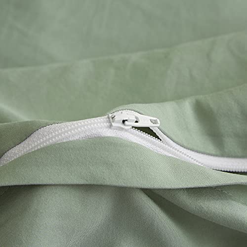 Lifetown Sage Green Duvet Cover Queen Size, Pom Pom Duvet Cover Boho Bohemian Farmhouse Microfiber Duvet Cover Set 3 Pieces, 1 Queen Duvet Cover, 2 Pillowcases, Beathable And Lightweight #TOP4