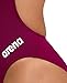 ARENA Women's Solid Team MaxLife Swimsuit Swim Tech Back One Piece Racing Bathing Suit Competition Training Swimwear, Red Fandango/White, US Size 30