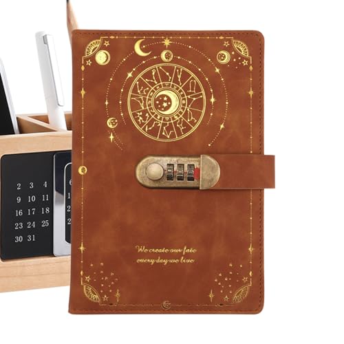 Diario con cerradura, cuaderno A5 para escribir notas, diario para registrar pensamientos, para niños, adolescentes, autores, viajeros, estudiantes, cumpleaños, vacaciones, hogar, oficina, apartamento