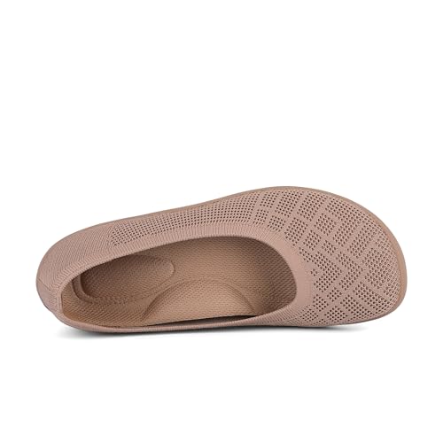 Image of KBZone Women's Flat Shoes Round Toe Knit Ballet Flat Comfort Dressy Flat Walking Shoes