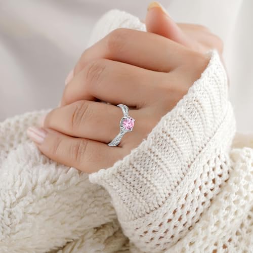 STARCHENIE Promise Ring for Her 925 Sterling Silver Round Engagement Wedding Ring for Women Size 5-103