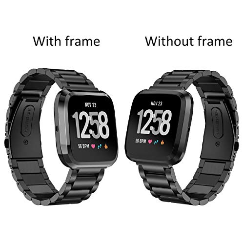 Correa metálica compatible Fitbit Versa 2 negra miniatura 5