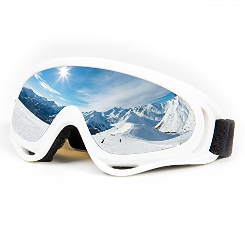 Ski Goggles Snowboard Adjustable UV Protective Motorcycle Goggles Outdoor Tactical Glasses Dust-proof Protective Combat Goggles Military Sunglasses Outdoor Activities Protective Glasses White Goggle