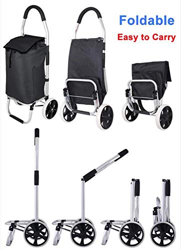 ATAAY Einkaufstrolley, faltbarer Einkaufswagen, 50 l großes Fassungsvermögen, multifunktionaler Gepäckwagen mit Rädern… – Bild 6