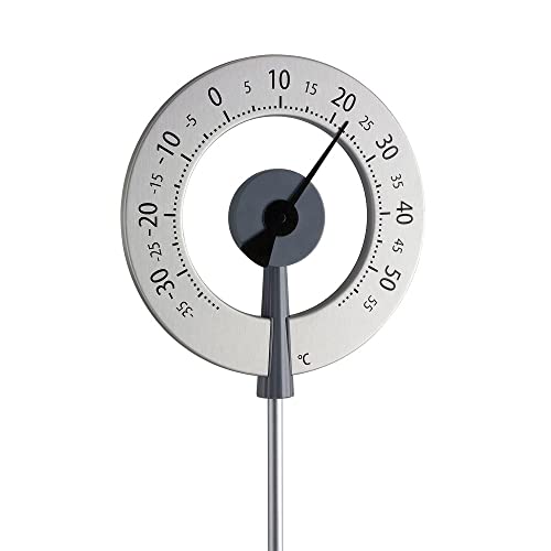 TFA 12.2055.10 Lollipop Thermomètre de Jardin Design Anthracite avec Aiguille Noire