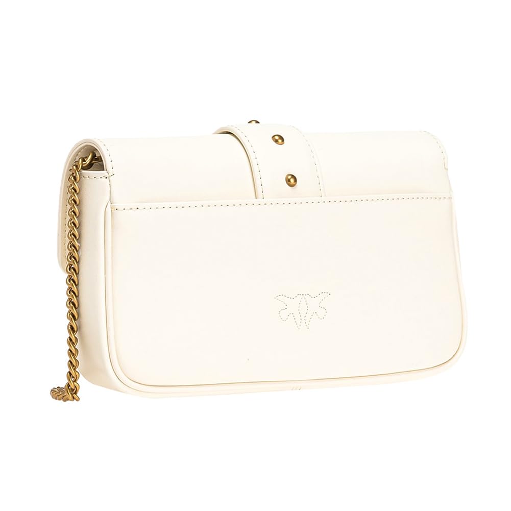 Pinko Love One Pocket C Becerro Seda, Bolsa para Mujer, Color Blanco, Talla única