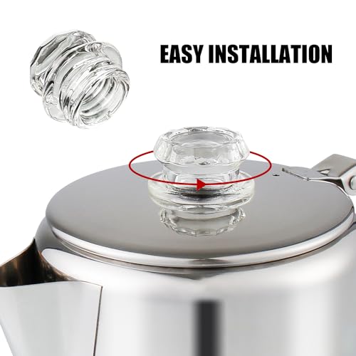 Apoxcon G3 Coffee Percolator Heat Resistant Tempered Borosilicate Glass Knob Replacement thumb #5