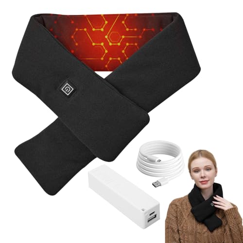 SKIKHN - SKIKHN Écharpe Chauffante, Coussin Chauffant Cervicales Électrique avec Batterie Externe de 2000 mah, Tour de cou ÉLectrique avec 3 Niveaux de Chauffage, pour Cadeaux de Vacances pour Homme et Femme - -11%