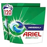 Ariel Allin1 PODS®, Flüssigwaschmittelkapseln 120 Wäschen, Universal+, Fleck-Weg-Power ab der 1. Wäsche, selbst in kaltem Wasser