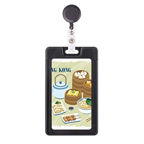 Porte-badge rétractable Dim Sum idée cadeau originale culture Hong Kong