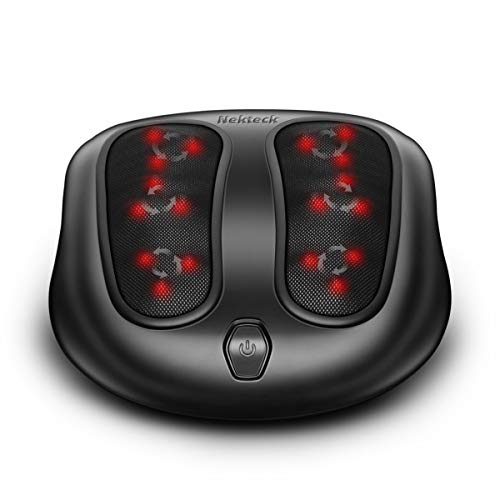 Nekteck Foot Massager with Heat, Shiatsu Heated Electric Kneading Foot Massager Machine for Neuropathy, Plantar Fasciitis, Feet Massage for Pain Relief, Circulation, Christmas Gifts for Man Woman Her