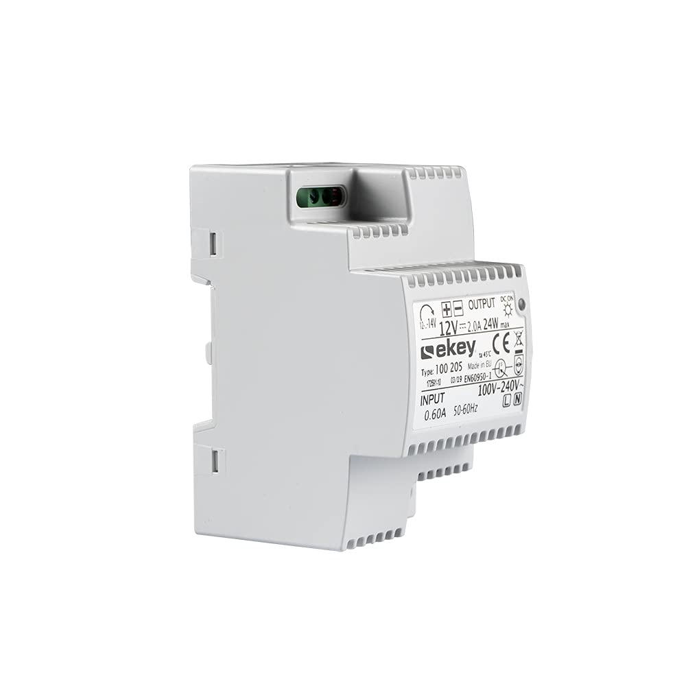 EKEY 100205 Netzteil für Reiheneinbau mit 230 VAC/12 VDC/2 A, Zur Energieversorgung von ekey-Zutrittssystemen für Ihr Zuhause, grau