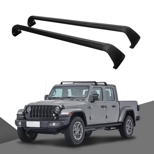Lanbos Roof Rack Cross Bars Fit for 2019-2024 Jeep Gladiator and Jeep Wrangler 2007-2024(ONLY FIT Hard Roof Top), Heavy Duty Aluminum Roof Rack for Kayak Cargo Carriers Luggage