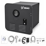Scaldabagno a gas da 10 l/min, 12 V DC 5 A, GPL, propano, dispositivo da incasso con porta chiudibile, pannello di controllo esterno da 6 m e set doccia allungato, per camper, roulotte, campeggio