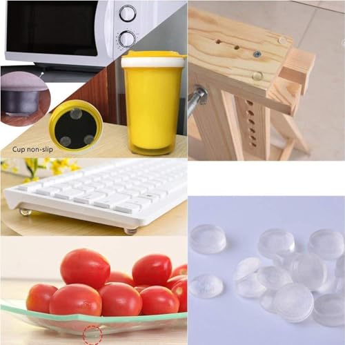Image of 48 Pieces Premium Adhesive Clear Bumper Pads Variety, Round and Square Rubber Feet for Electronics, Cutting Boards, Cabinet Stoppers, Drawers